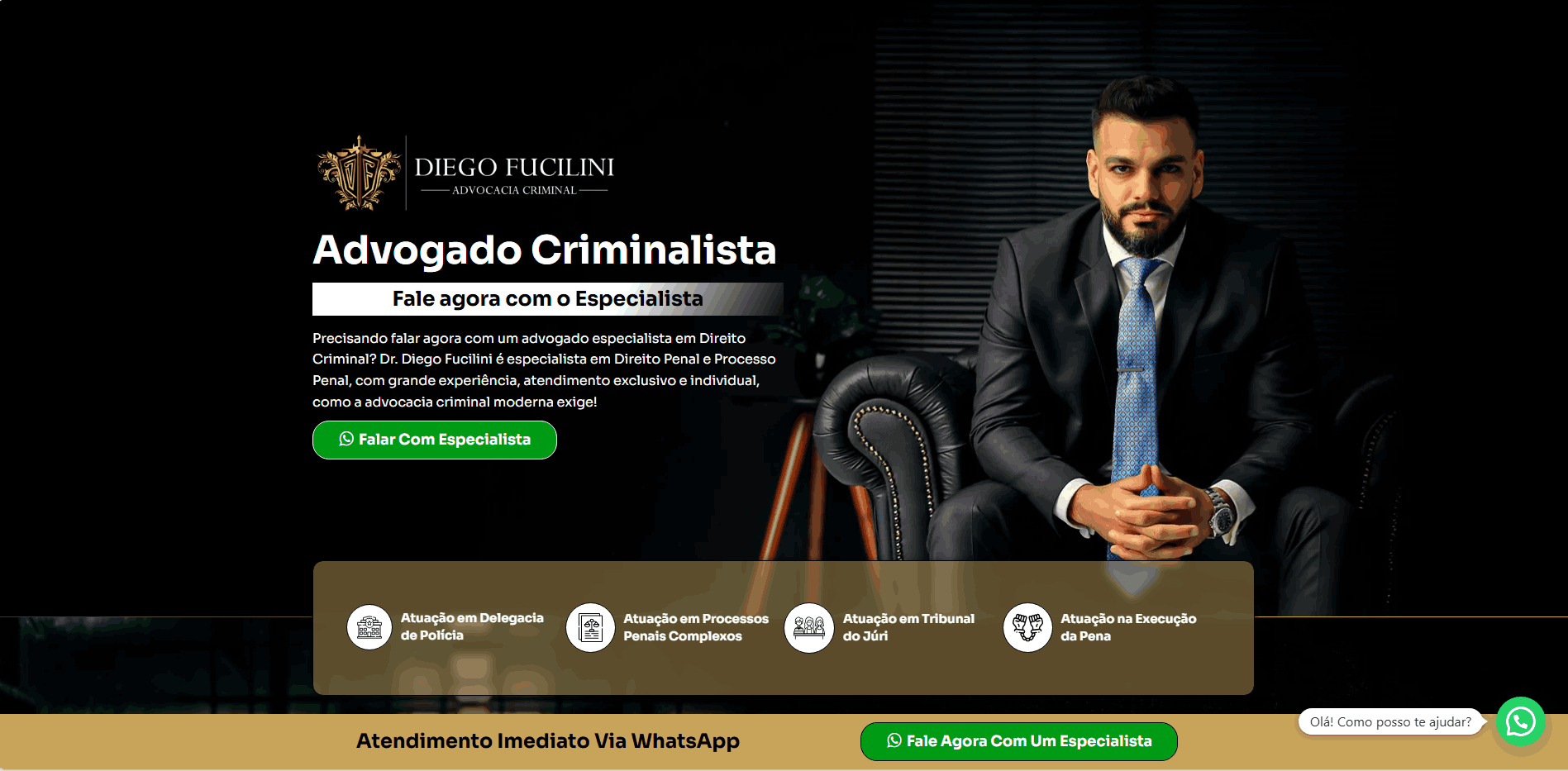 landing page para advogados - diego